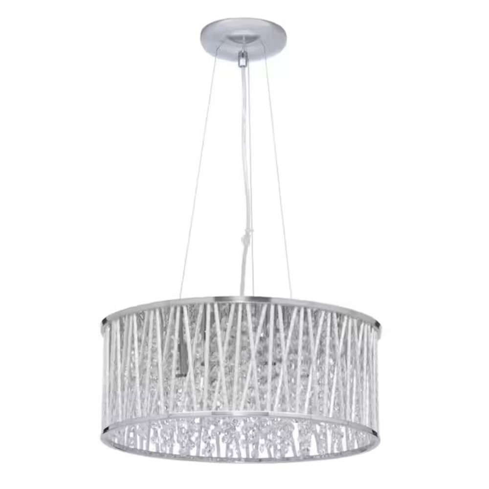 Lighting: 6-Light Polished Chrome & Crystal Light Fixture